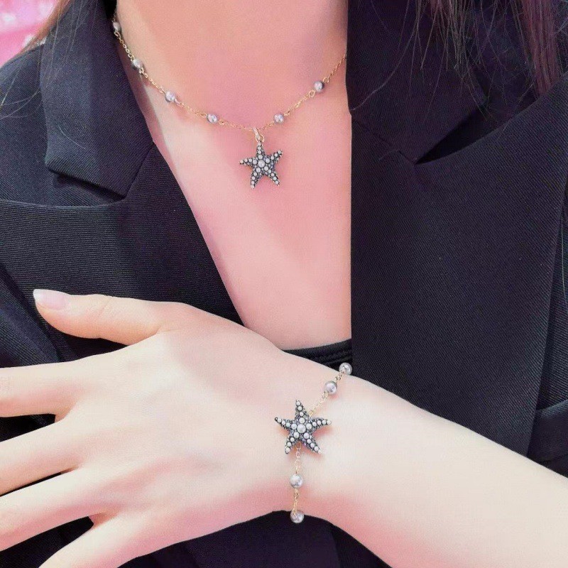 Swarovski Idyllia Starfish Pearl Necklace for Women Earrings, Bracelet