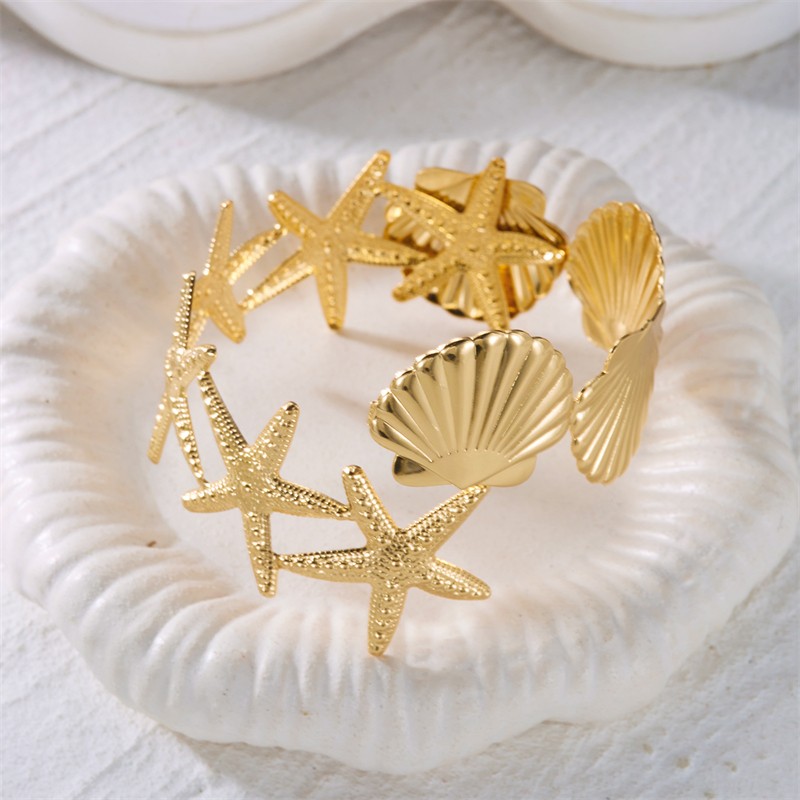 Sea Star Starfish Shell Upper Arm Bracelet for Women Beach Vacation Jewelry