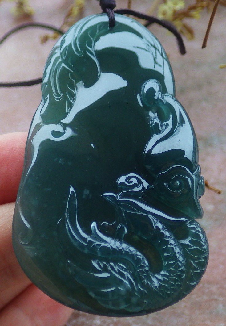 Video Certified Green Natural A Jade jadeite Pendant Phoenix 凤凰 132961