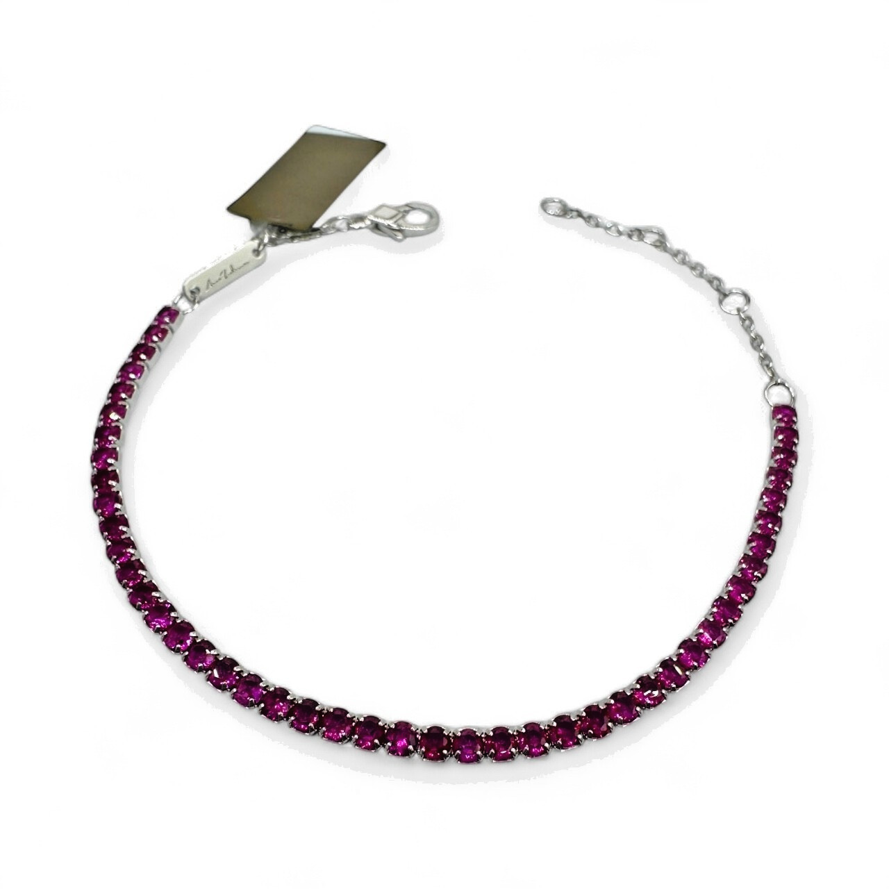 Anna Zuckerman Sterling Glamour Gem Bracelet Lab Ruby NWT + Free Gift