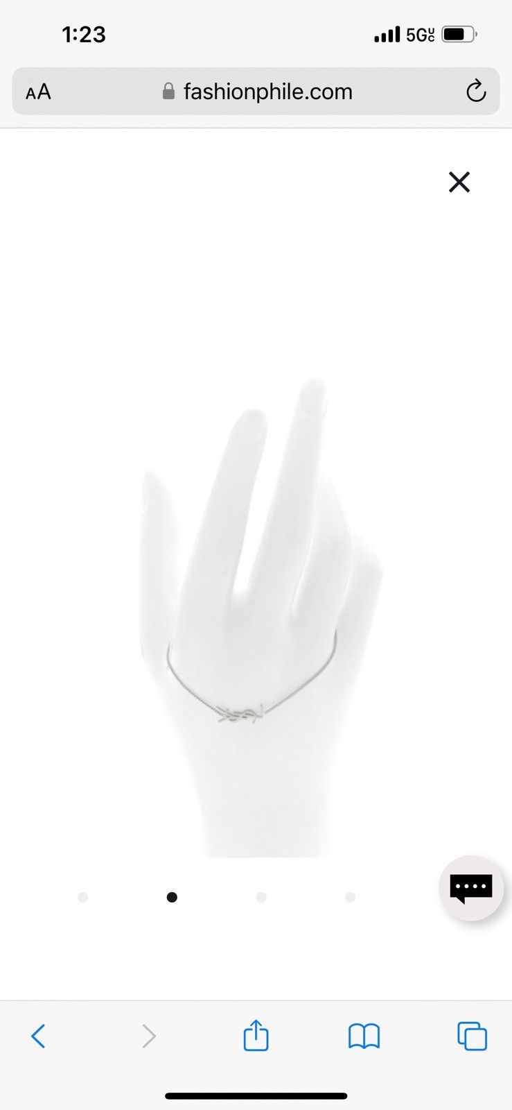 YSL Saint Laurent Opyum Charm Bracelet Chrome Metal $395 in Saks Size M NWT
