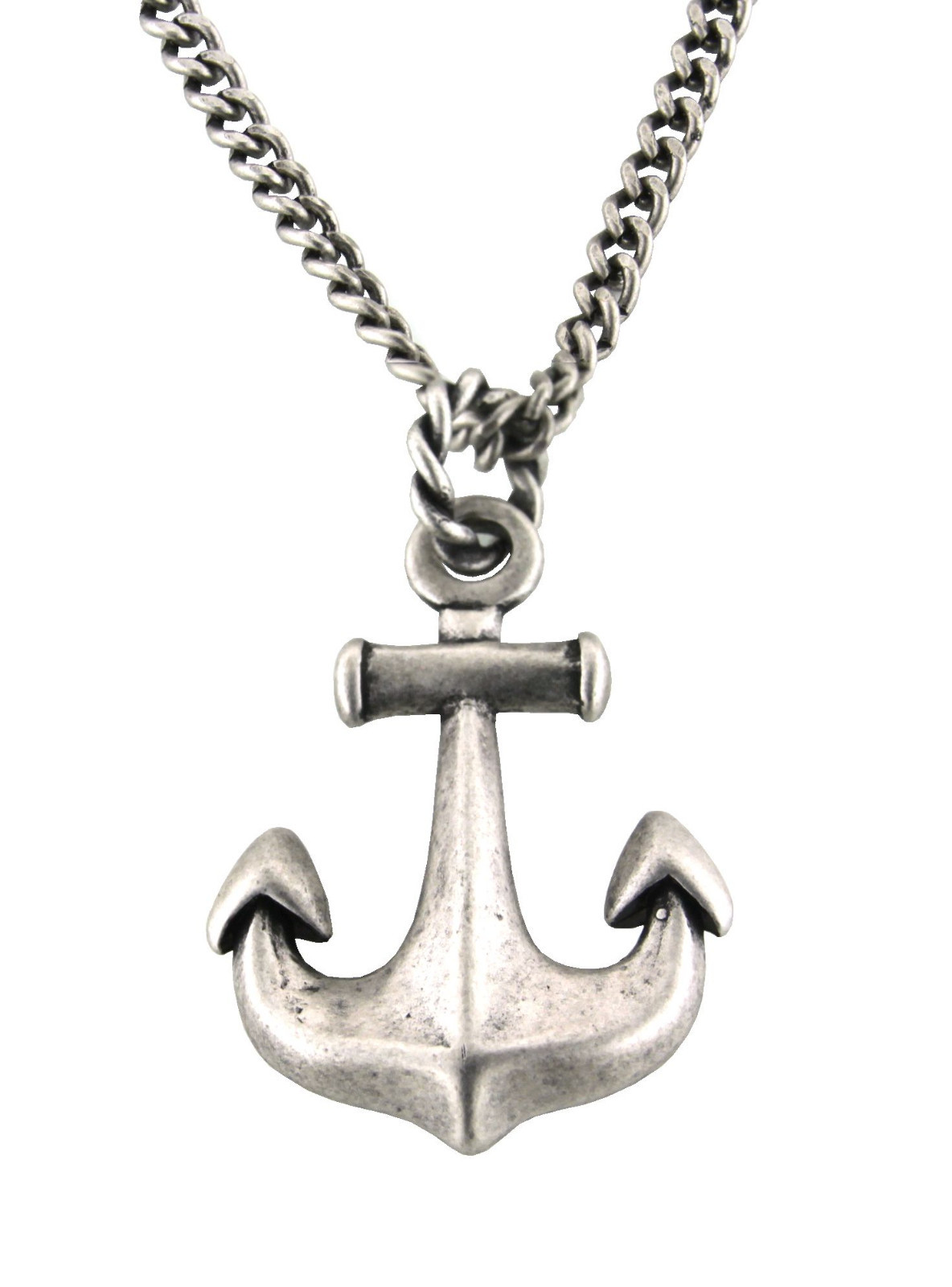 New Anchor Brass pendant with iron curb chain 26″
