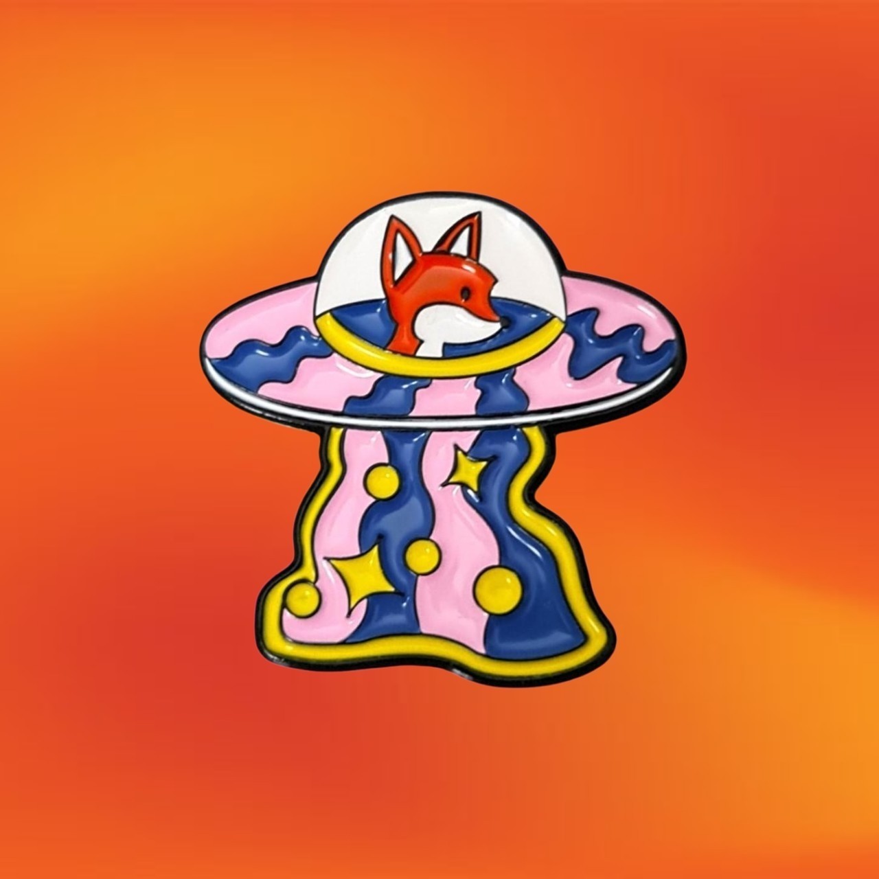 NEW Fox UFO Enamel Pin Brooch Badge Unique Cool Funny Animal Badges Gifts AU