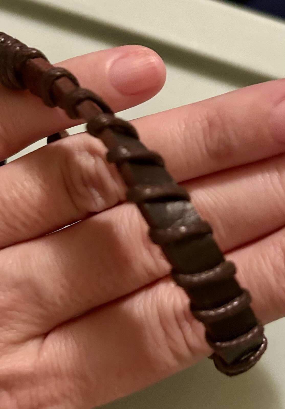 Stackable Brown Faux Leather Adjustable Bracelets Lot Of 9