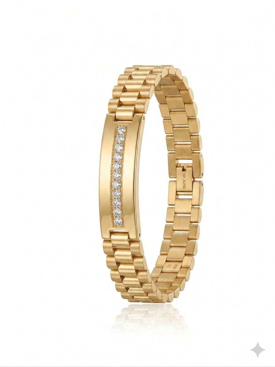 High-End Unisex Stainless Steel & Moissanite Bracelet (8 Inch)