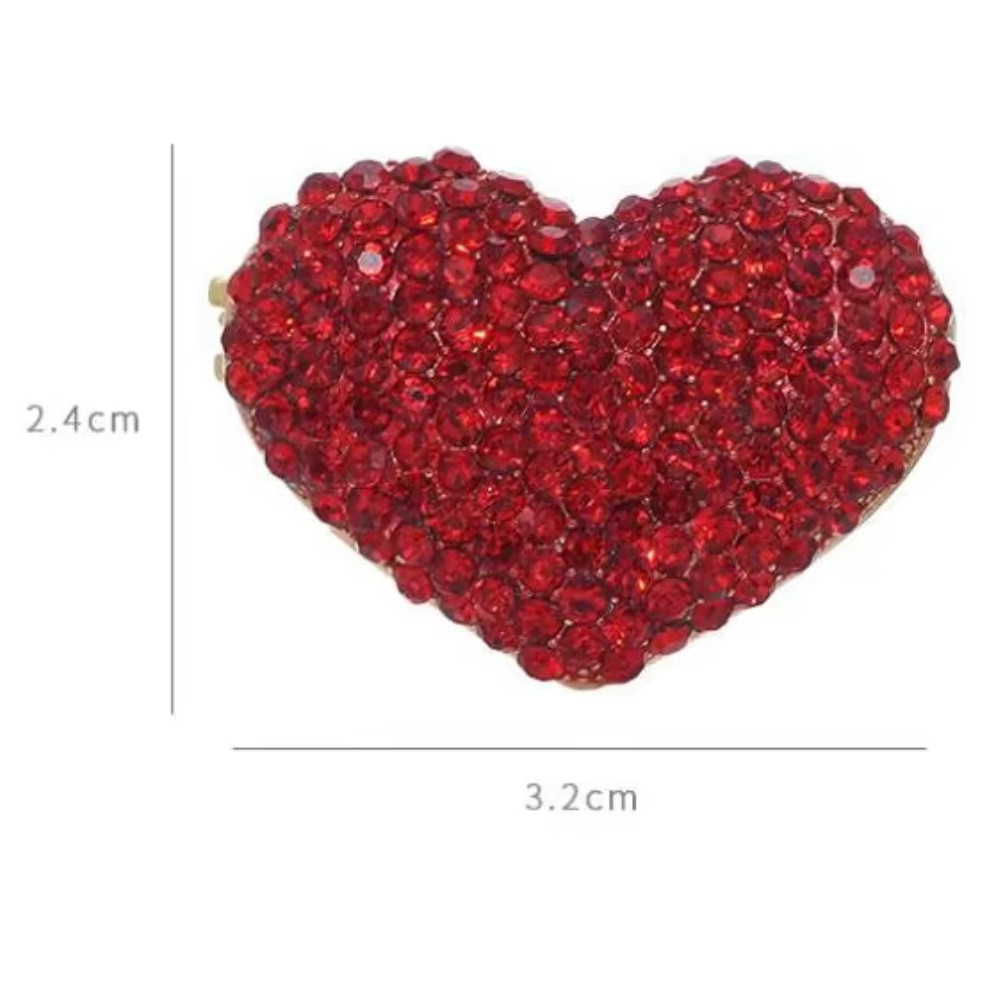 Classic Red Love Rhinestone Brooch For Women Gift Pin Jewelry Accessories USA