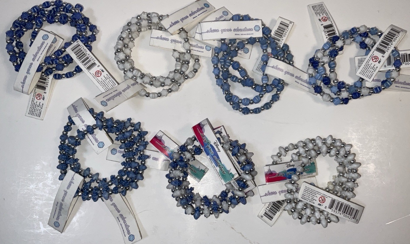 NWT Lot 28 Disney Frozen Olaf Snowflakes TRRTLZ Friendship Bracelets Blue White