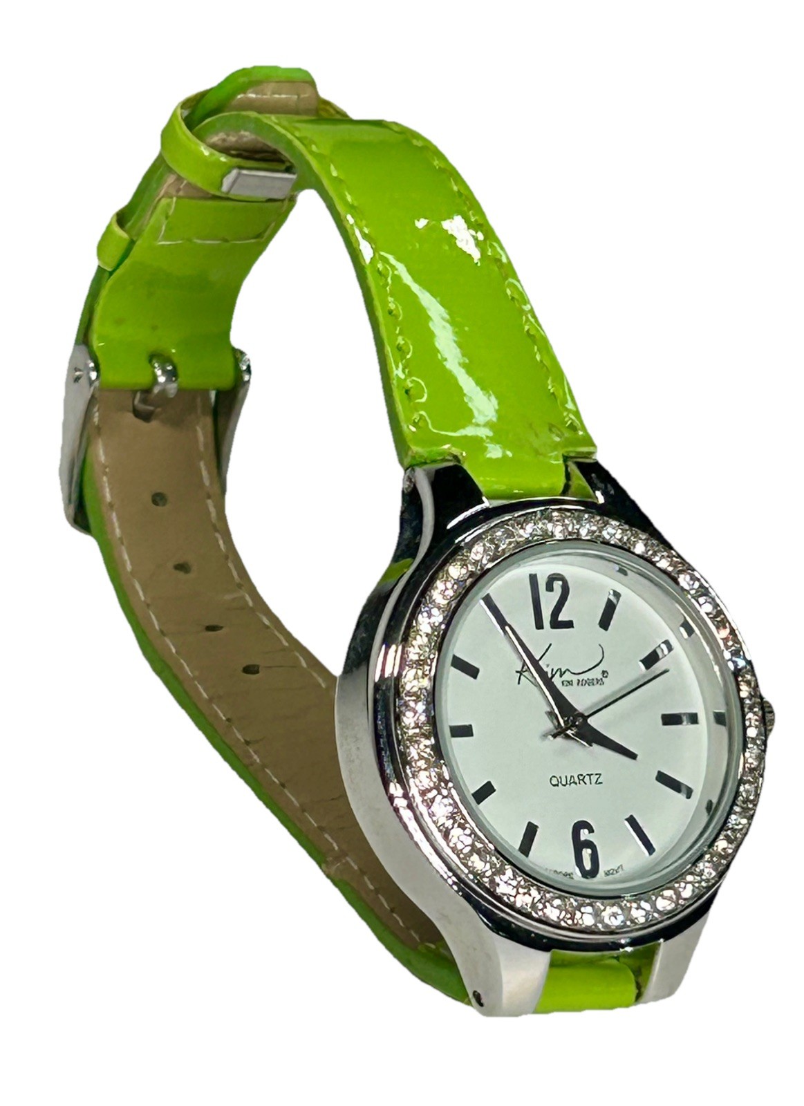 Kim Rogers Women’s Fashion Bling Watch Green Band New Battery Installed