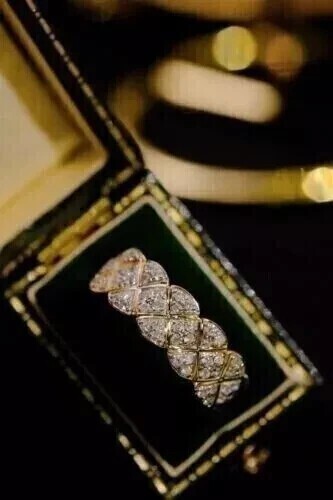 Round Cut Simulated Diamond Anniversary Stunning Ring 14k Yellow Gold Plated