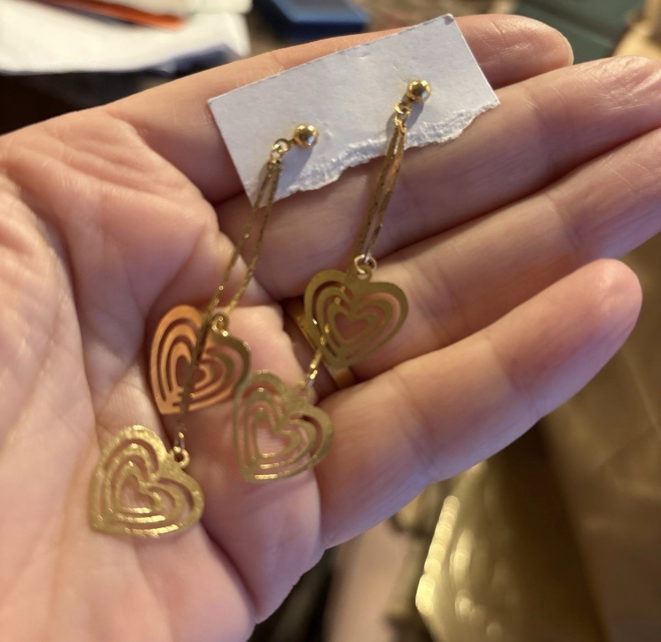 Unknown source Heart Dangle Drop Earrings Metal Love Shape