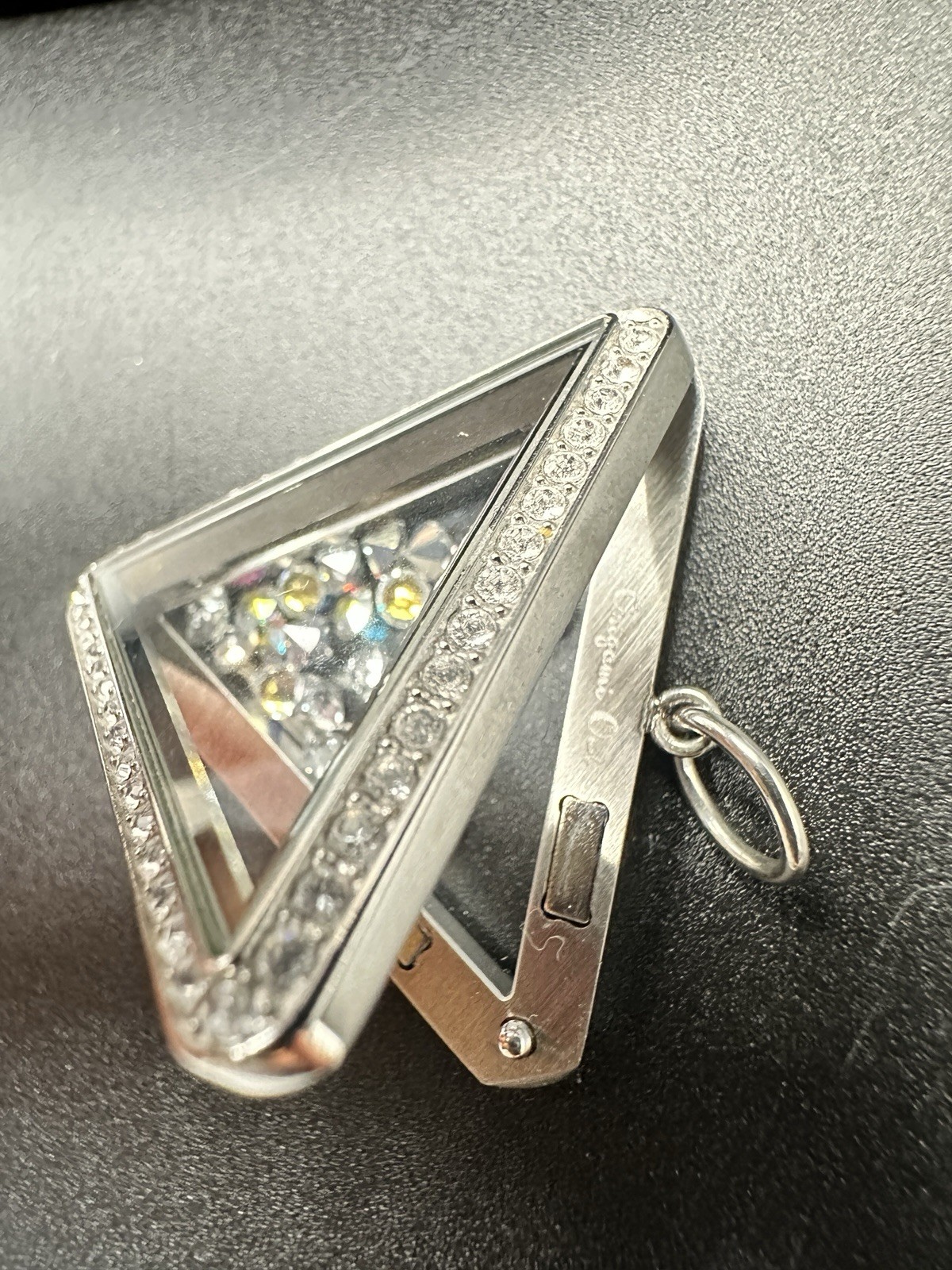 Origami Owl Floating Locket Charm Pendant Lot 4 Round Triangle Rhinestone