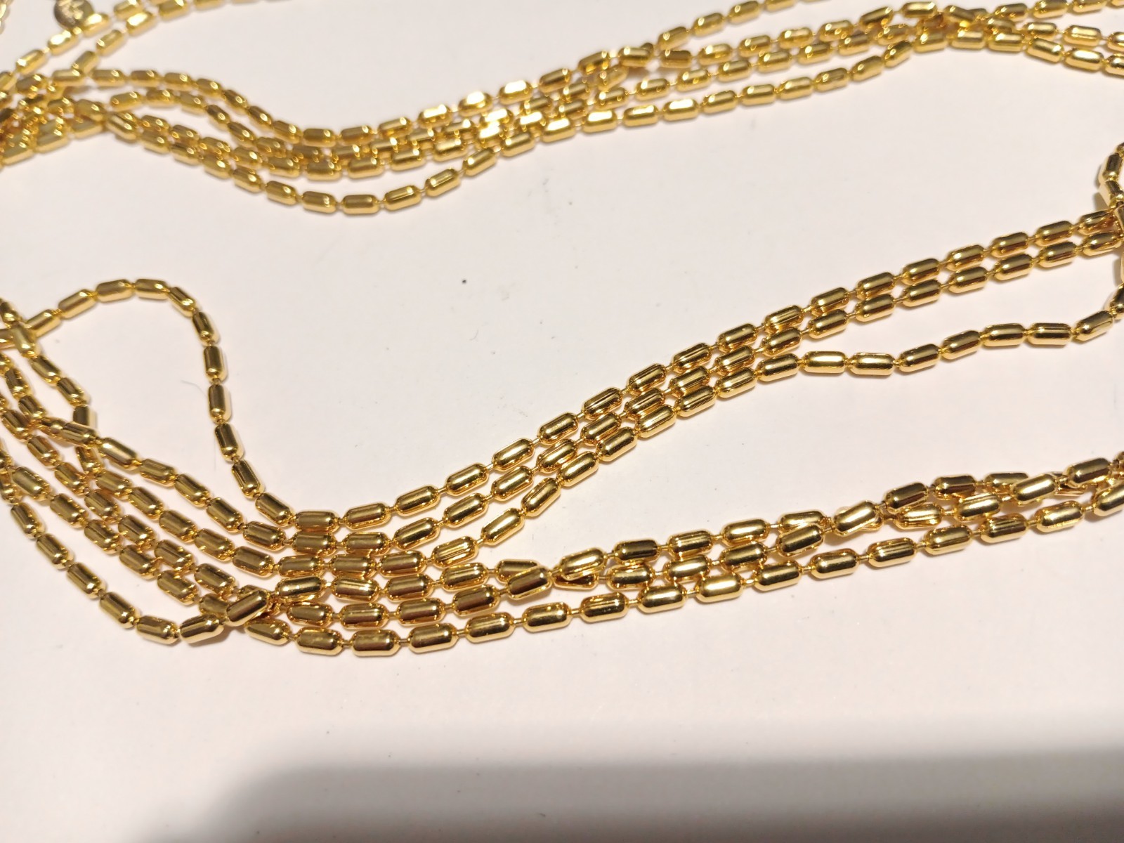 JOAN RIVERS Triple Strand Gold Tone Adjustable Layered Chain Necklace 60”