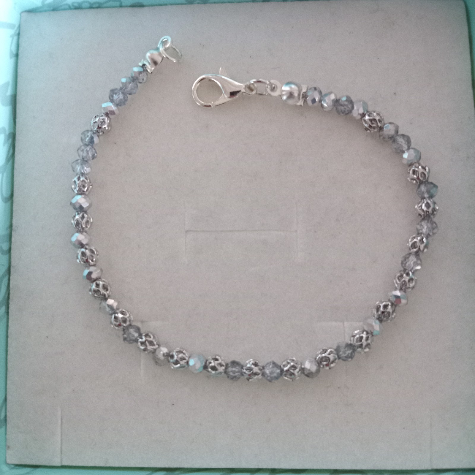 Austrian Crystal And Silver Plated Steel Bracelet