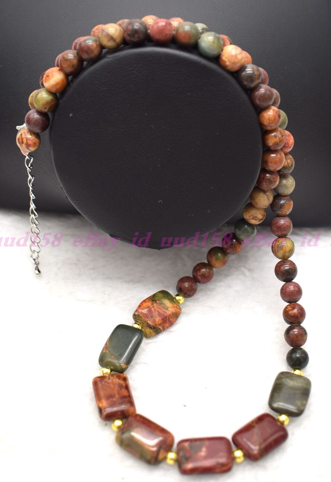 AAA Natural 6mm Multi-color Picasso Jasper Round Gemstone Beads Necklace 18″