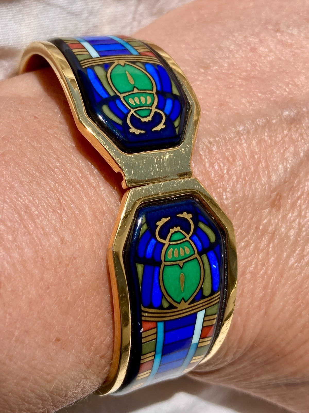 VTG Michaela Frey Team (FREYWILLE) Contessa Egyptian 🪲 Scarab Bracelet 24K