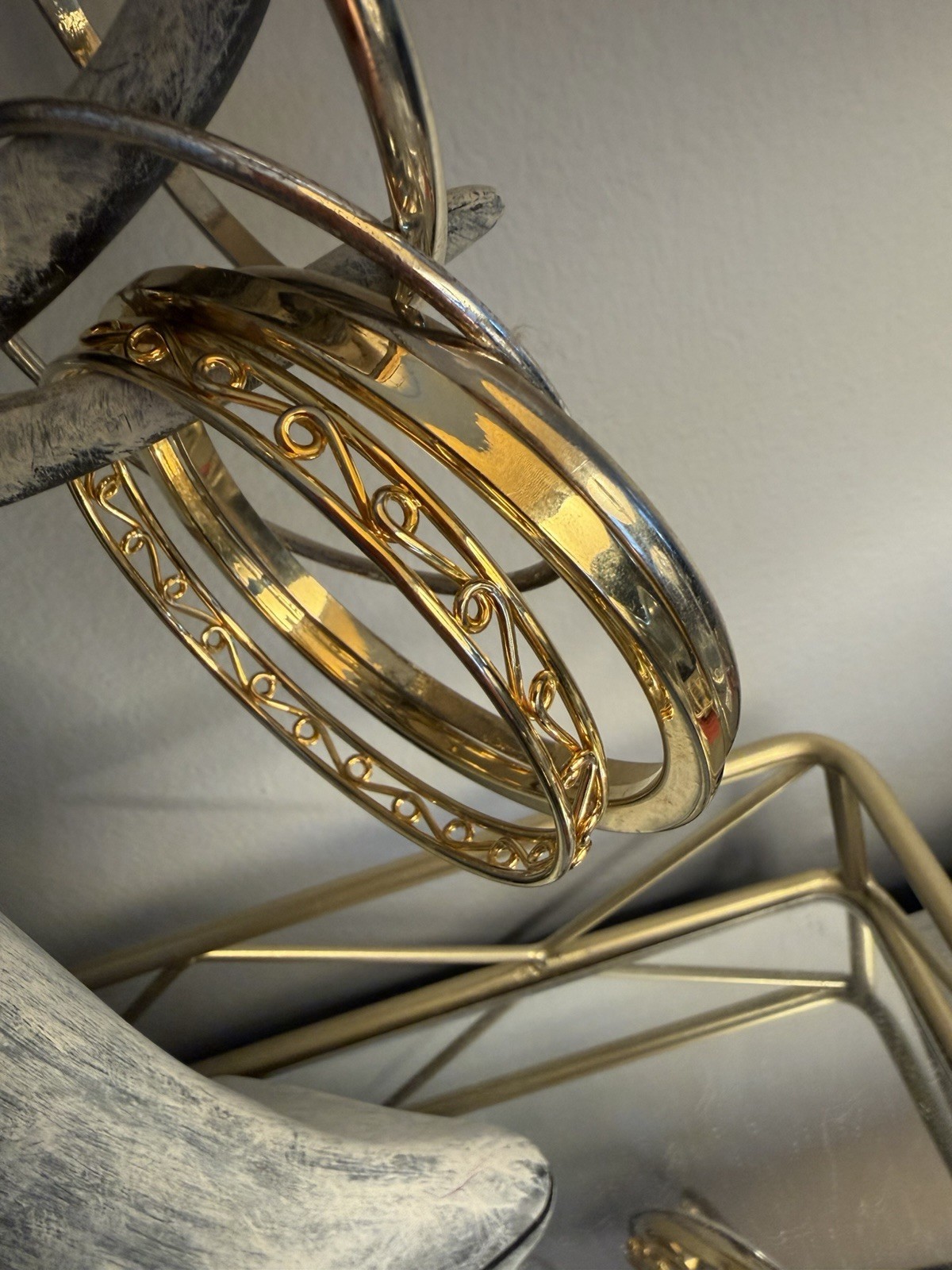Jewelry Bangle Bracelets Set Of 7 Gold & Silver Costume Classic All Occasion