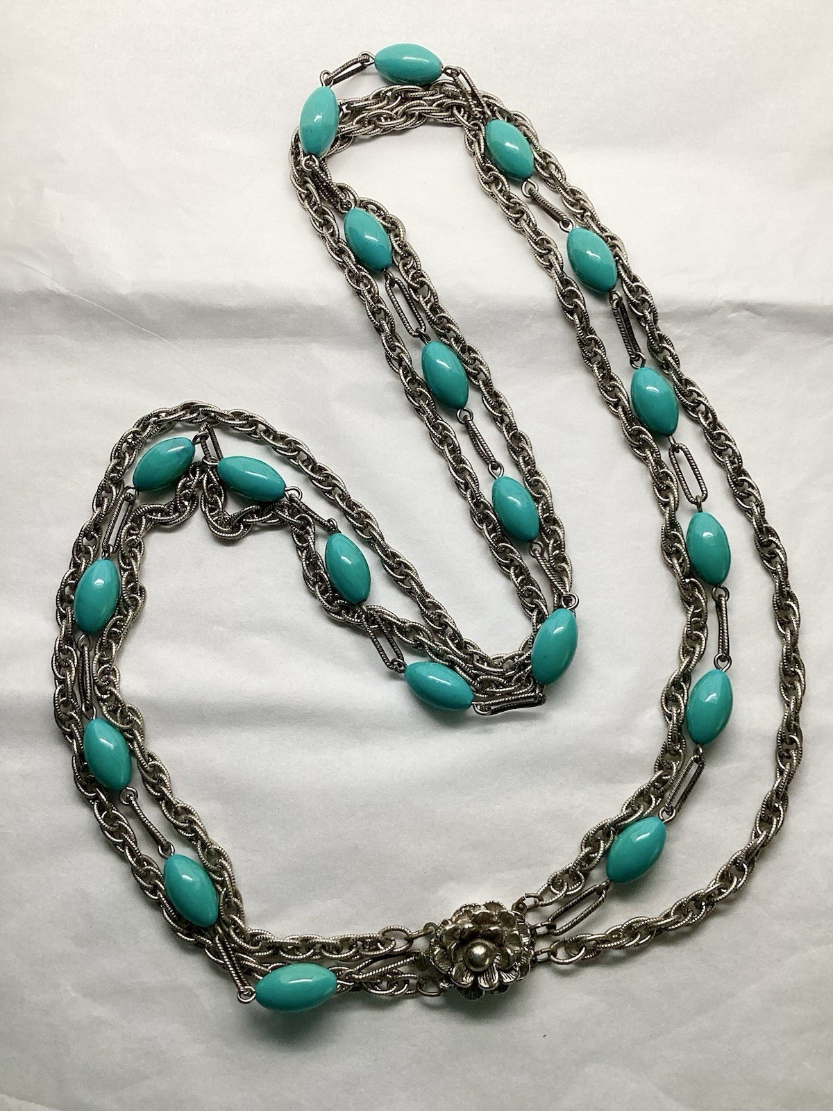 Lot of 4 Faux Turquoise, Lapis, Coral, Costume Necklaces Southwestern Style