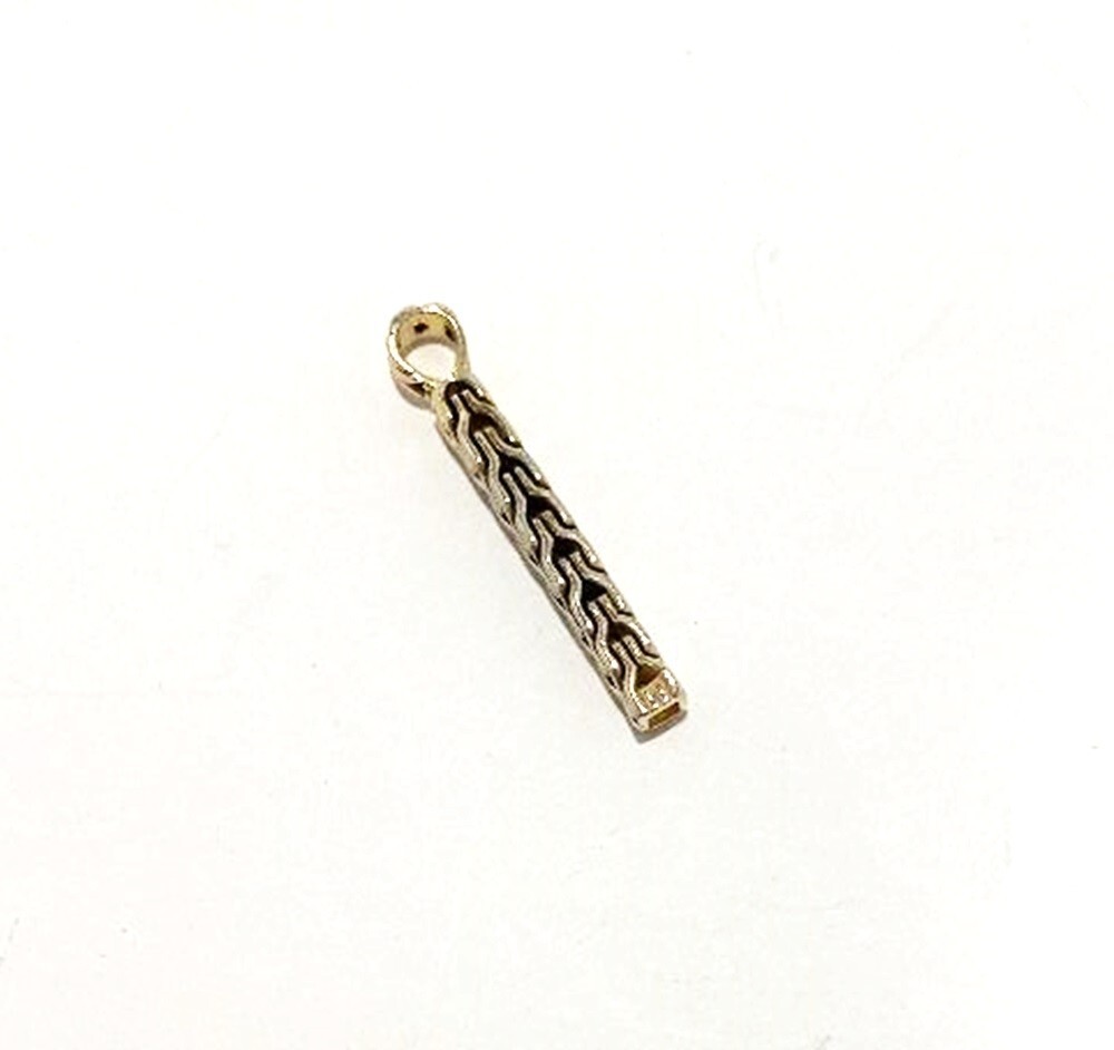 Two Tone 925 Sterling Silver 1.5″ Pendant with 20″ Chain Necklace