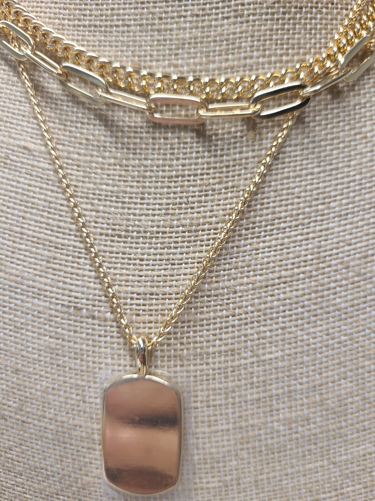 On 34th 3-Row Chain Pendant Necklace, 16″ to 19″ + 2″ Extender, Created for Macy