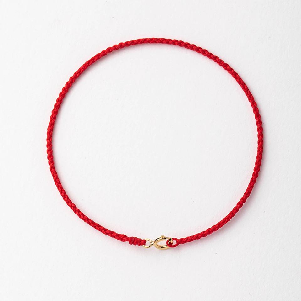 Handmade Red String Bracelet Gold Clasp Protection Good Luck Rope Jewelry