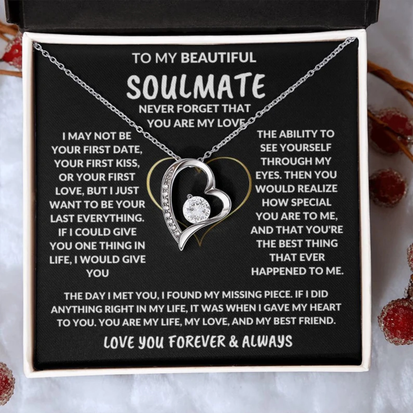 To My Beautiful Soulmate Forever Love Never Forget, Wedding Anniversary Gift