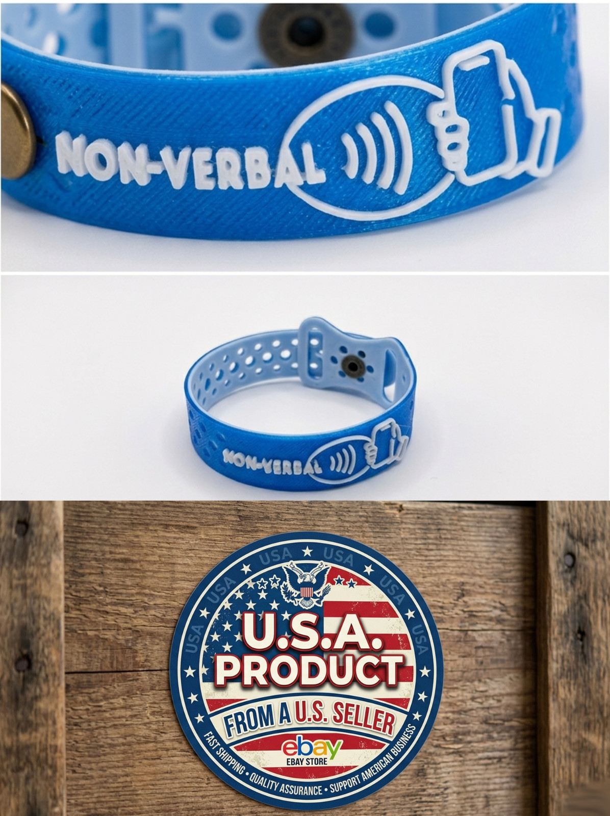 NFC-Enabled Non-Verbal Support Bracelet for Kids & Adults – Durable TPU 2-Pack