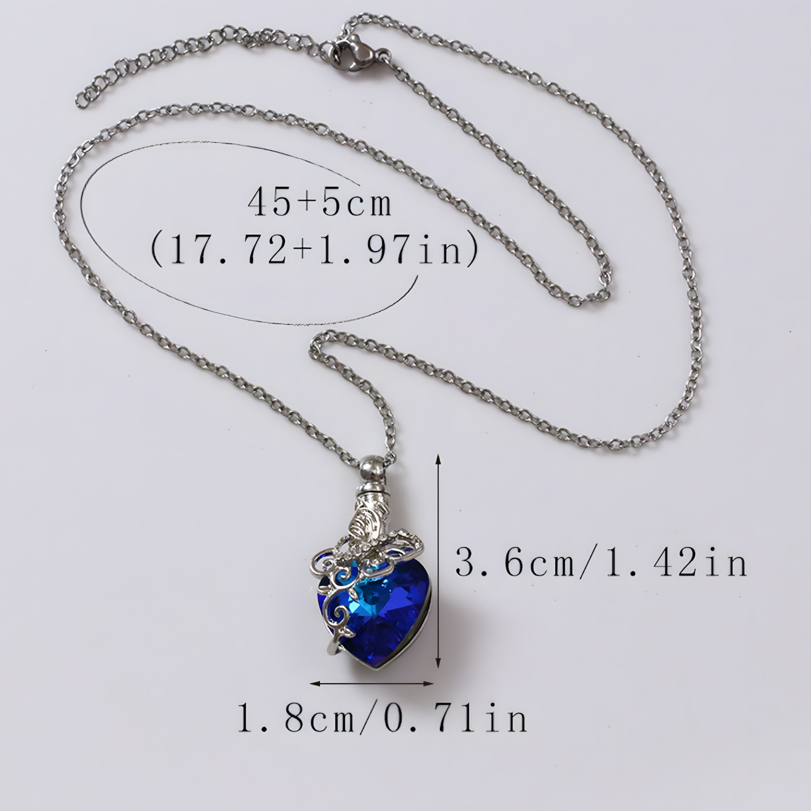 Butterfly Urn Necklace for Ashes–Copper Alloy Silver Plating Heart Memorial B264