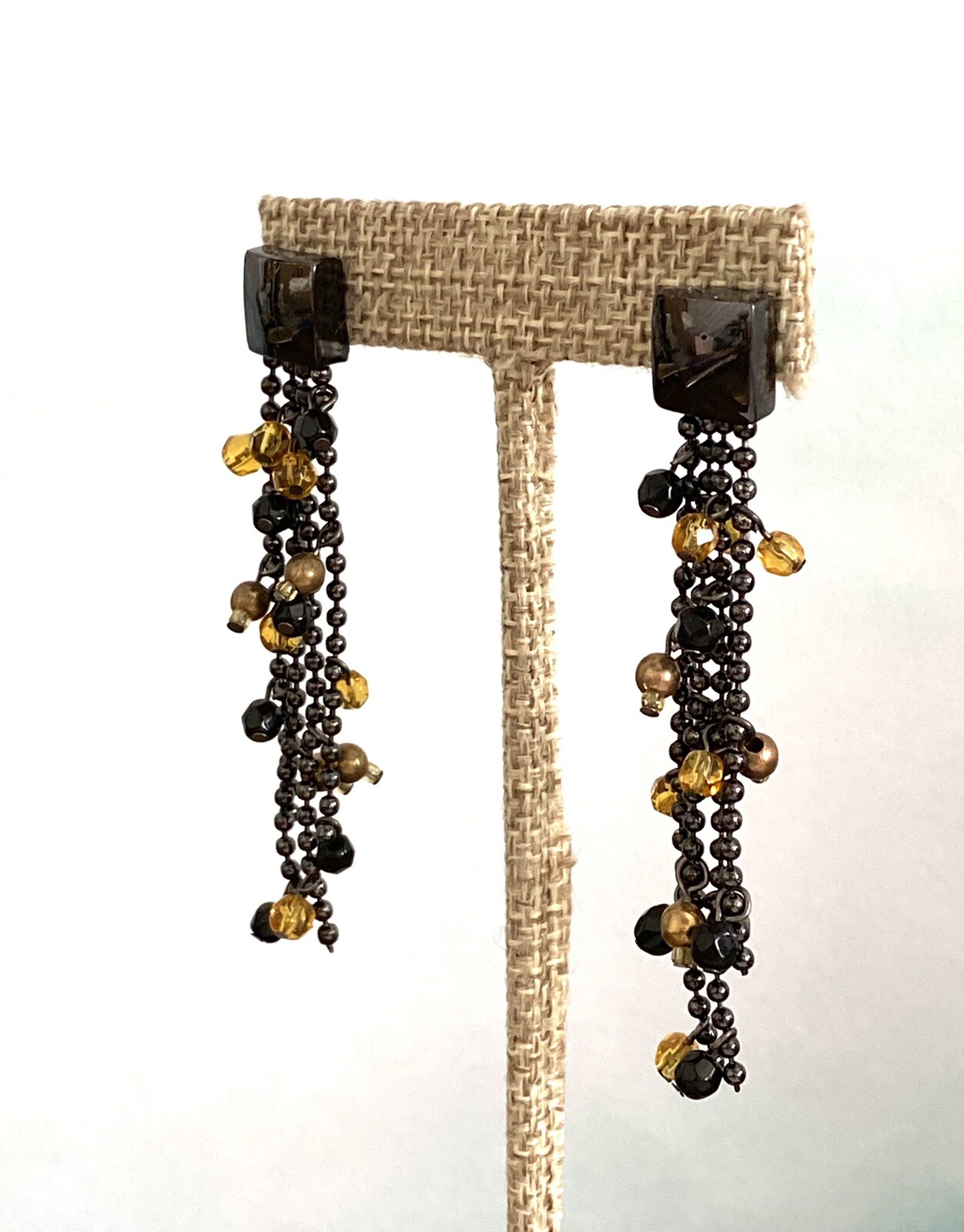Earrings Dangles Drops Long Black