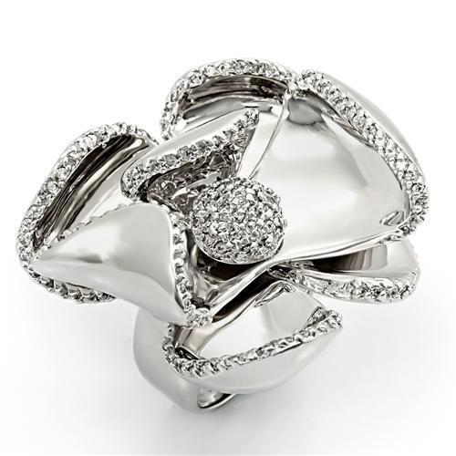Cocktail flower ring lab created 36gram sterling silver designer