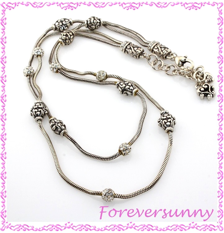 Brighton Full Moon Layered Silver Crystal Necklace