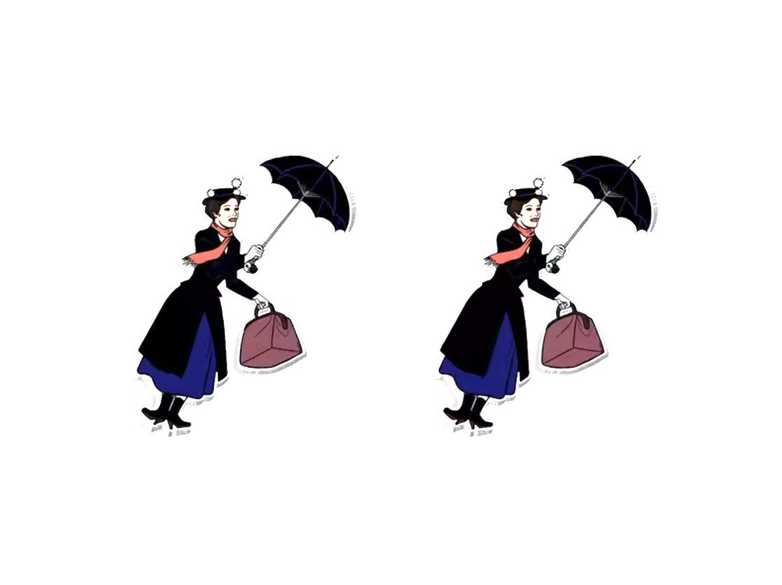 Mary Poppins- Flying- Handmade Stud Earrings (approx 0.25 Inches)