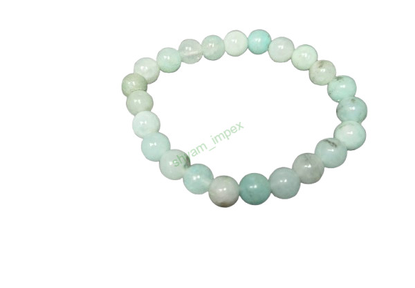 Amazonite Gemstone Beaded Stretch Bracelet Natural Crystal Healing Stone Jewelry