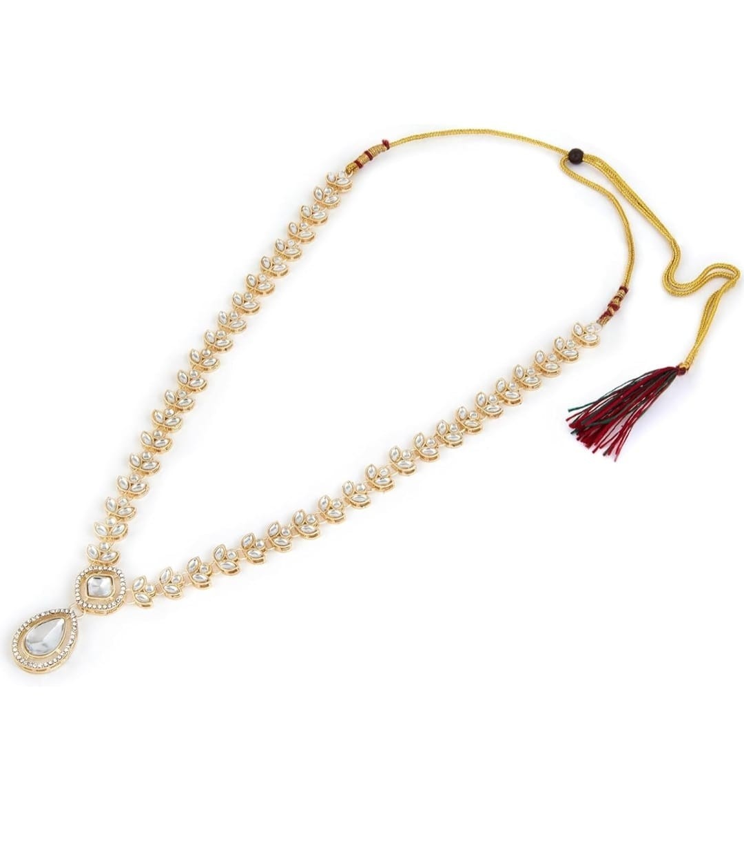 Indian bollywood cubic zircornia stones gold plated necklace for women