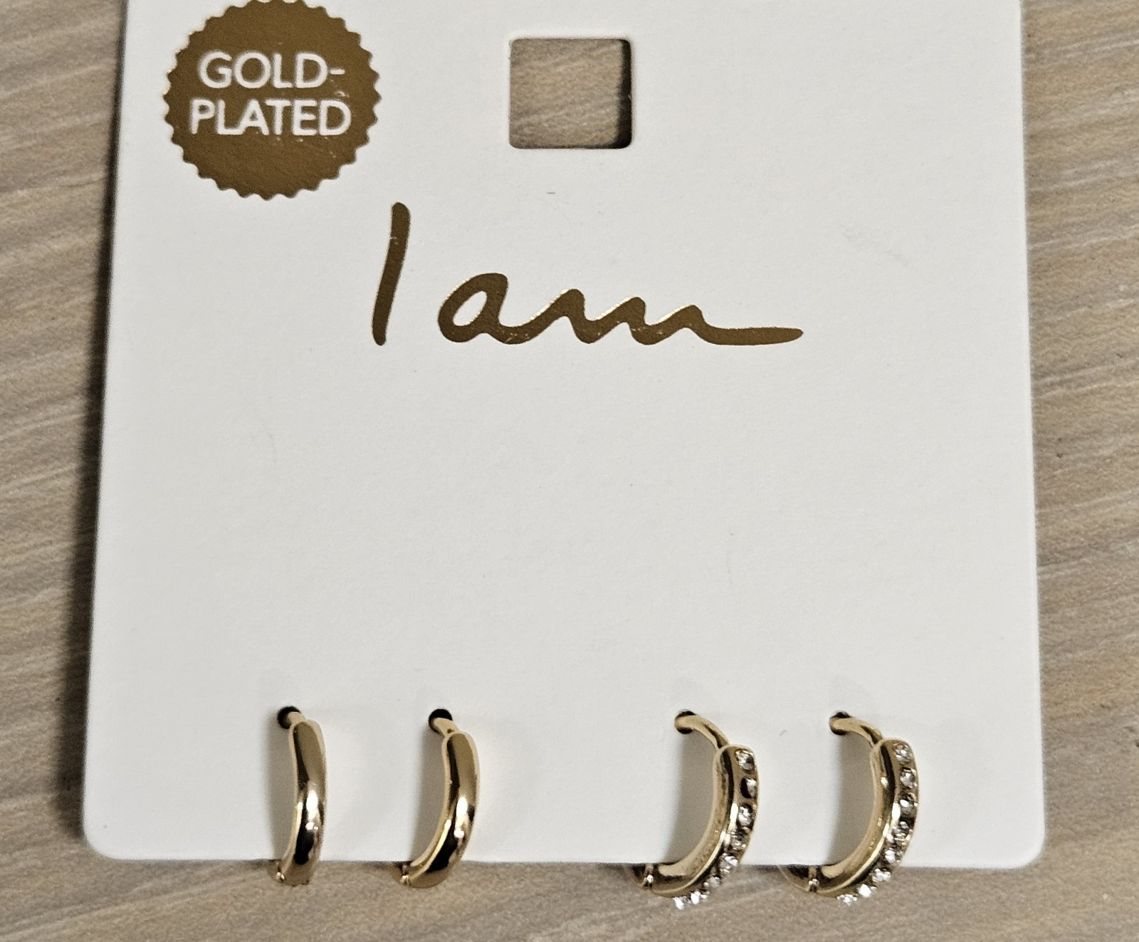 2 PAIRS GOLD PLATED MINI HOOPS EARRINGS