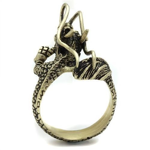 TK2444 – IP Antique Copper Stainless Steel Ring with Epoxy in Jet