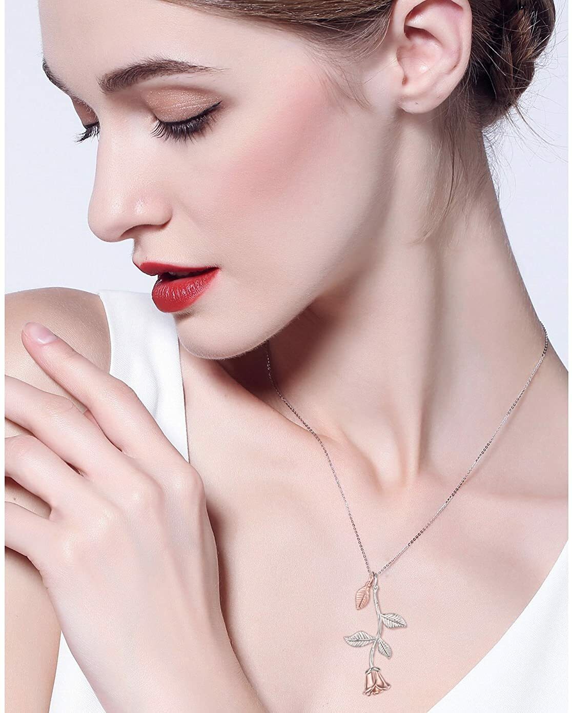 STUNNING Necklace Women Will Love! Rose Pendant Neck for Women Anniversary Gift