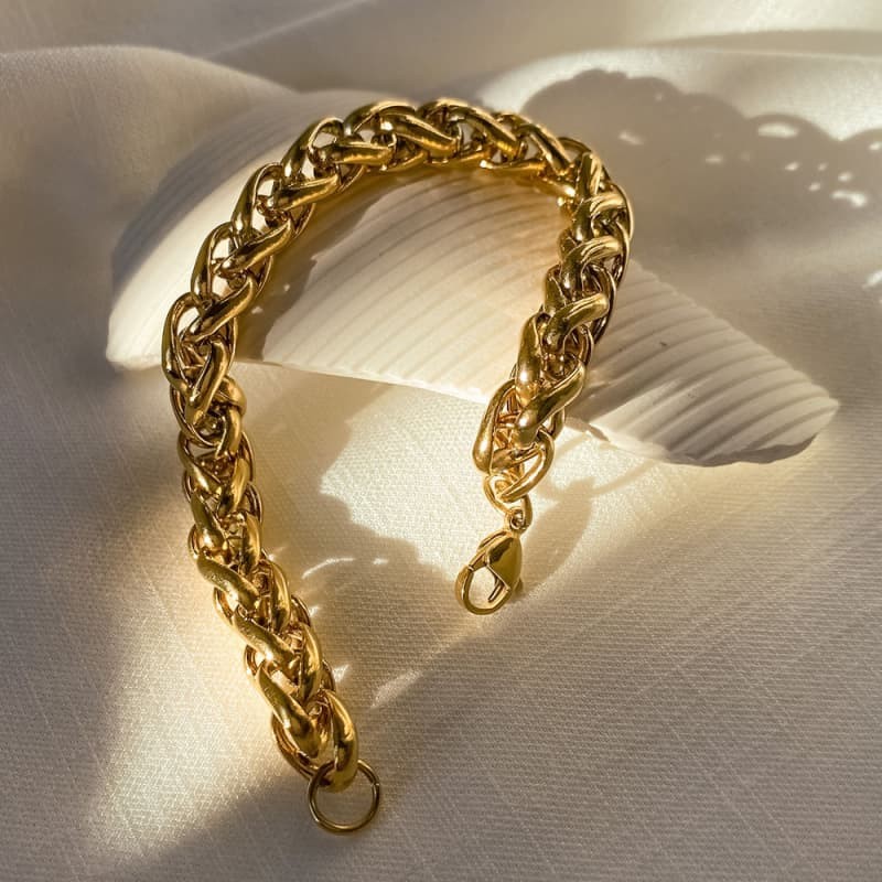 Men’s gold plating Pendant Twist Rope Bracelet Fashionable Hand Link Wrist Chain