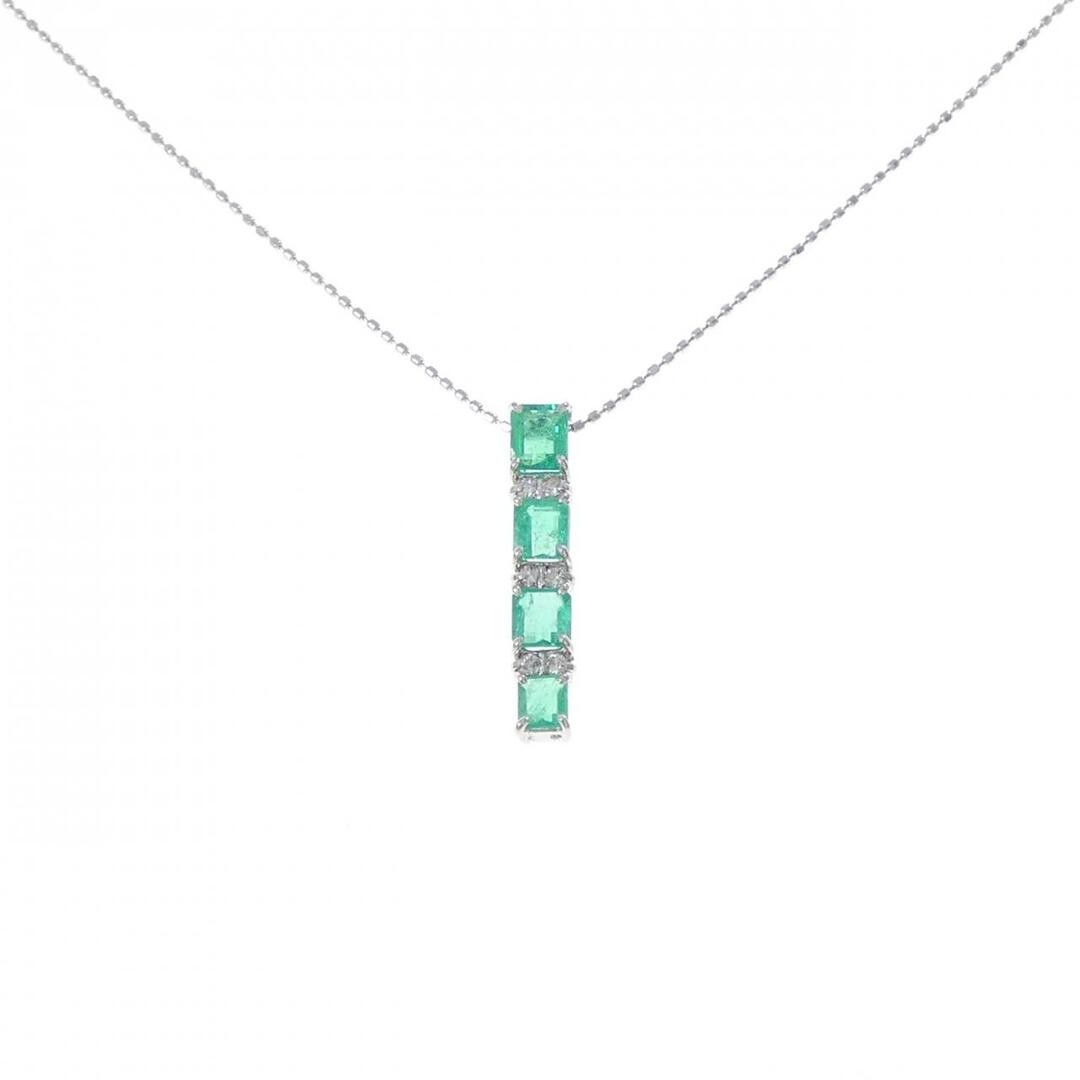 K18WG emerald necklace 0.93CT