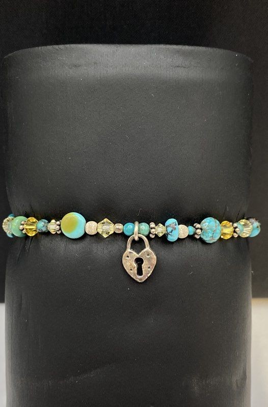 Sterling Silver 925 Turquoise Faux Opal Jewelry Set Ring Size 6.25 Bracelet 8″