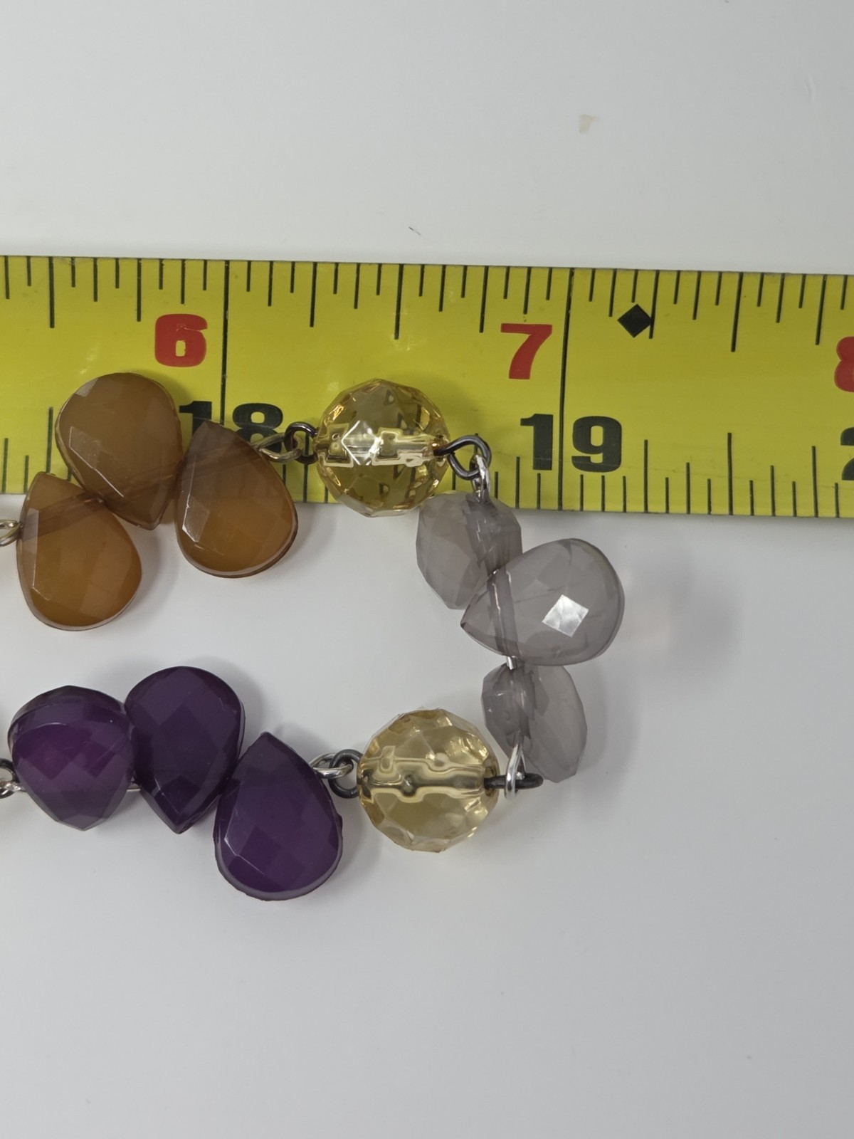 LOFT Necklace with Multicolor Faceted Acrylic Crystals 38 Inches Long Colorful