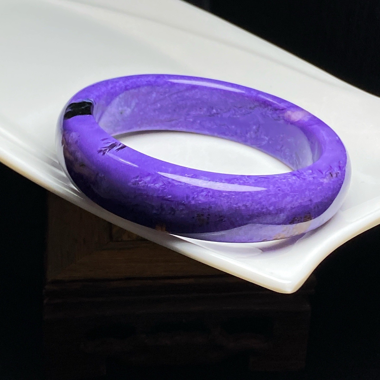 59mm Natural Purple Charoite Gemstone Bangle AAAA