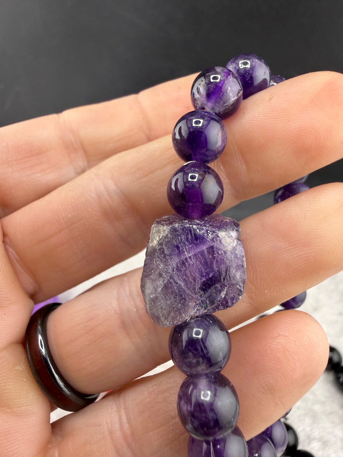 Polished Stone Bracelet Lot 7” 6” 7” 6.5” 8.5”