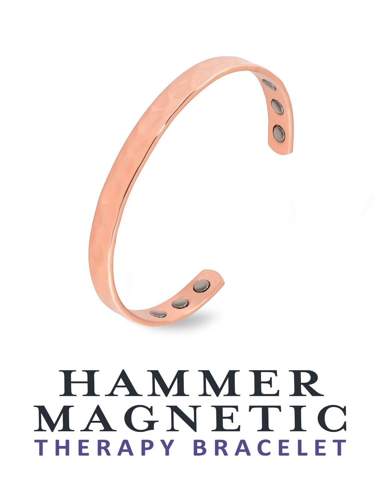 New Copper Magnetic Therapy Pain Bracelet 6 High Power Rare Earth Magnets Hammer