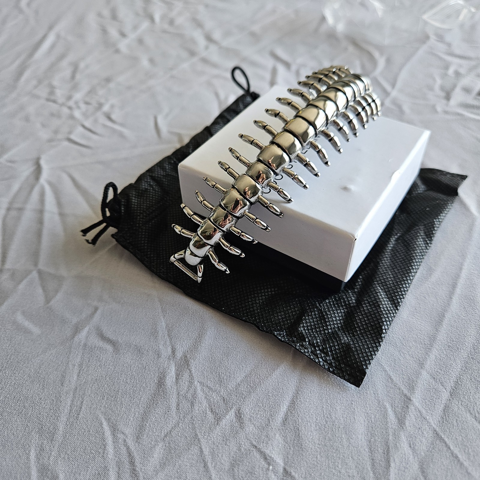 Stainless steel Centipede a bold Statement Bracelet size 8.5