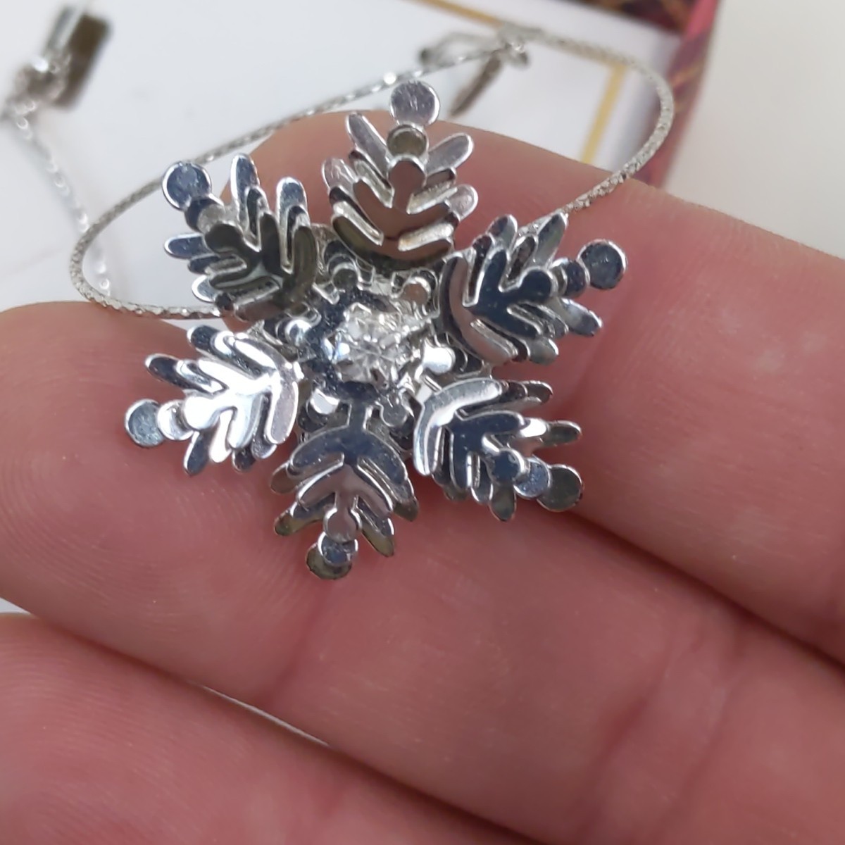 Christmas Snowflake Hoop Earrings Silver Tone Holiday Jewelry Gift Boxed