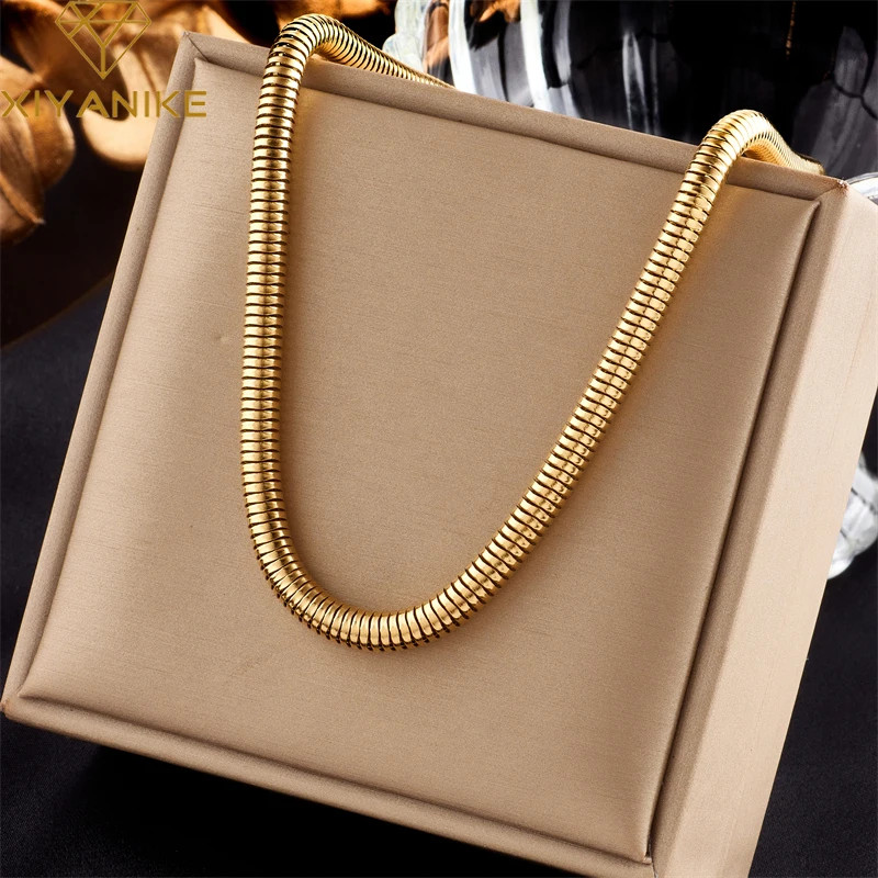 Ball Bead Chain Necklace 316L Stainless Steel Imitation Pearl Women Jewelry