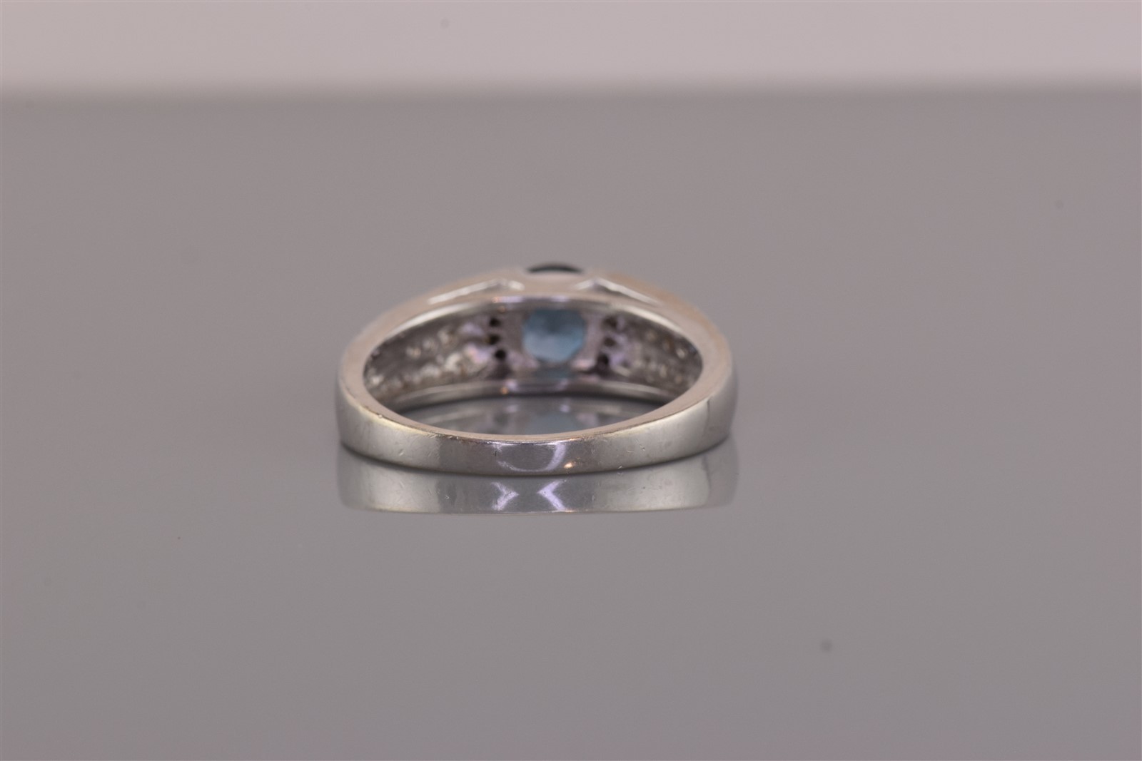 Sterling Silver Blue & White Topaz Clustered Accented Band Ring 925 Sz: 10