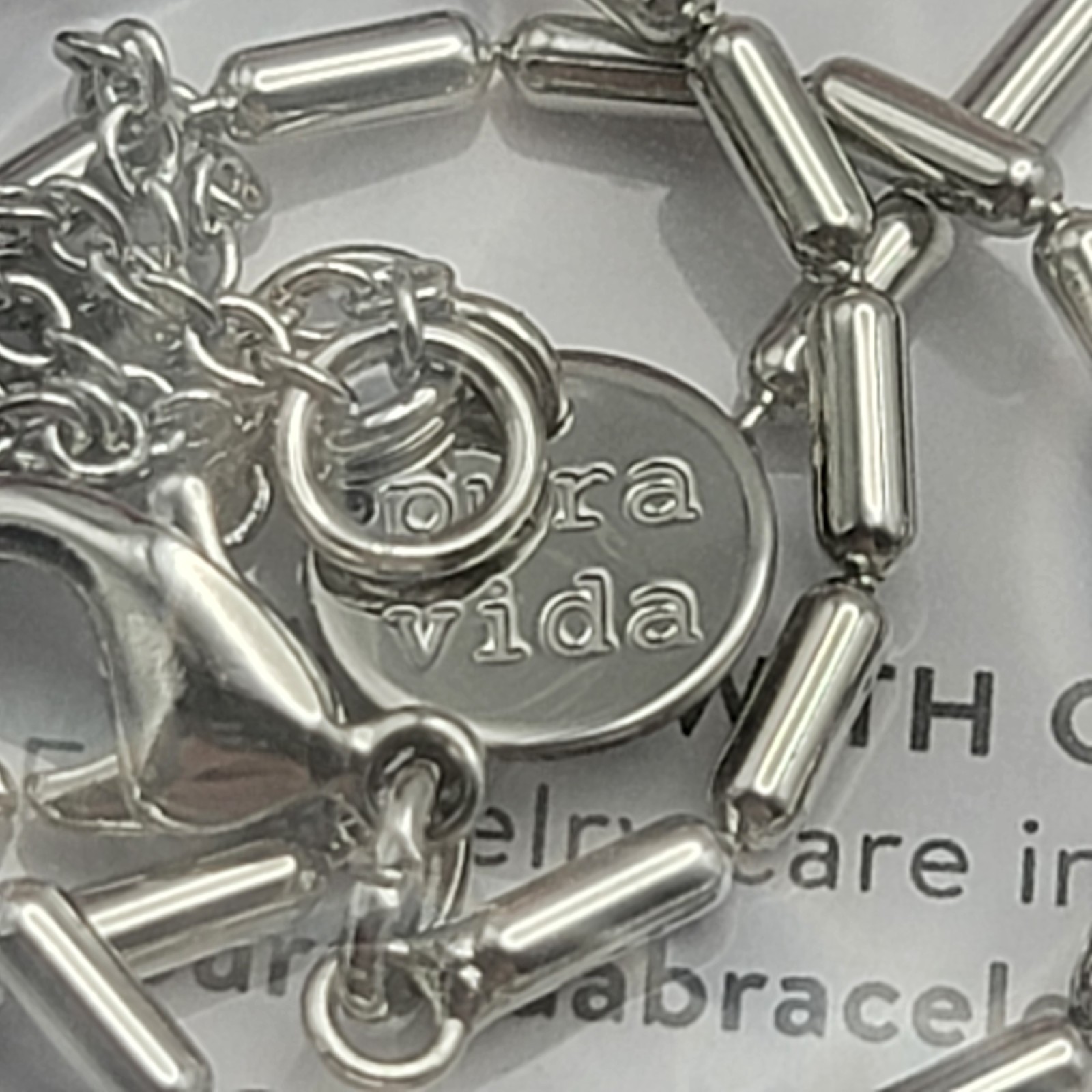 Pura Vida Silver Tone Bar Link Chain Necklace 17″ Adjustable Lobster Clasp