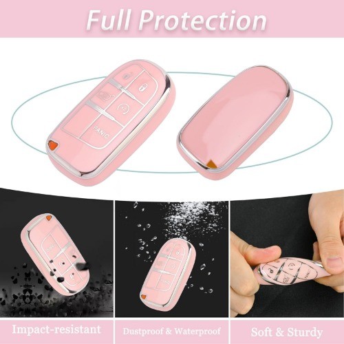 Key Fob Cover – 3 4 5 Buttons Soft TPU Key Fob Case Full Protectio Size: Dodge