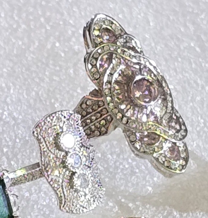 Blingy RHINESTONES Metal Cocktail Fancy Rings Lot Sizes 6-10.5
